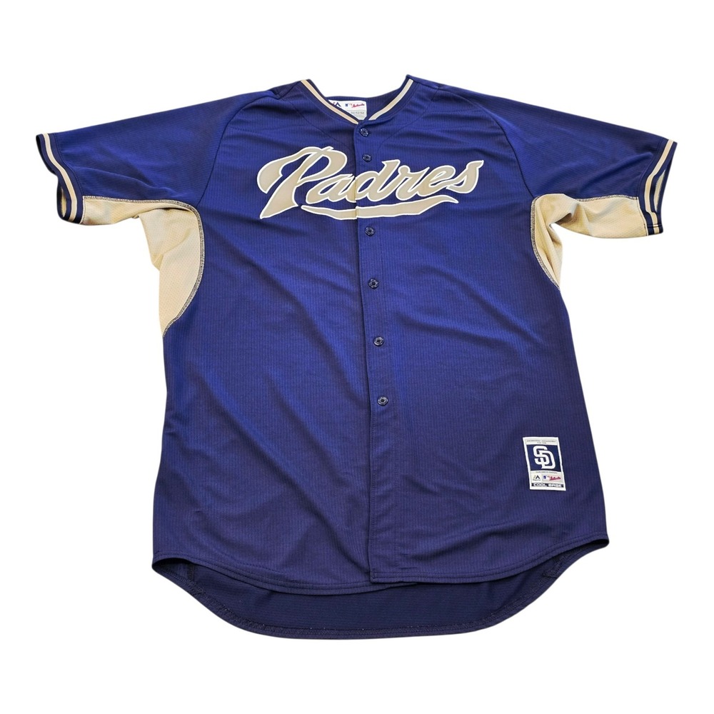 San Diego Padres Joaquin Benoit Majestic MLB Team Issue Jersey Size 52 Navy